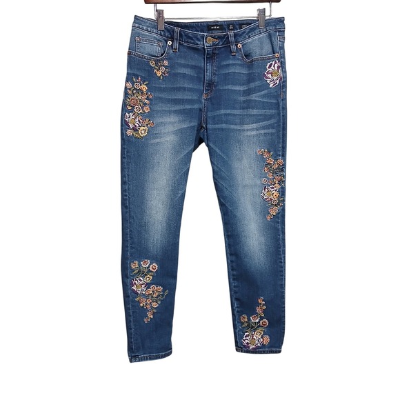 Miss Me Denim - Miss Me Ankle Skinny Jeans Floral Embroidered Denim Pants Size 30